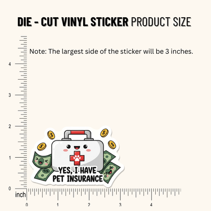 3PCs Funny Pet Insurance Sticker for Cat Dog Mom, Vinyl Decal