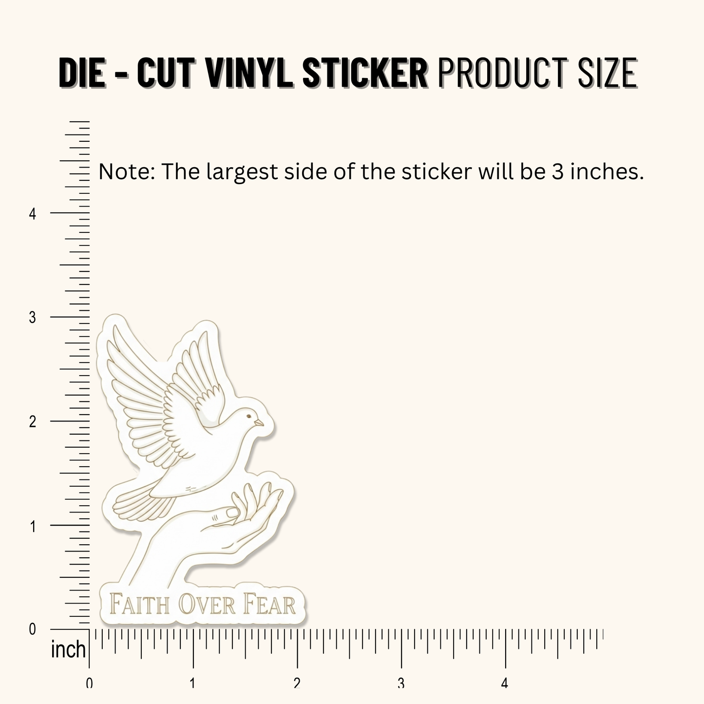 3PCs Faith Over Fear Vinyl Sticker | Religious Christian Decal Gift