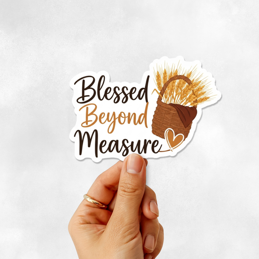 3PCs Blessed Beyond Measure Sticker | Christian Faith Vinyl Decal