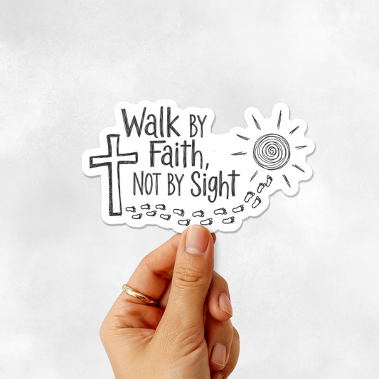 3PCs Walk by Faith Sticker | Christian Bible Verse Vinyl Decal