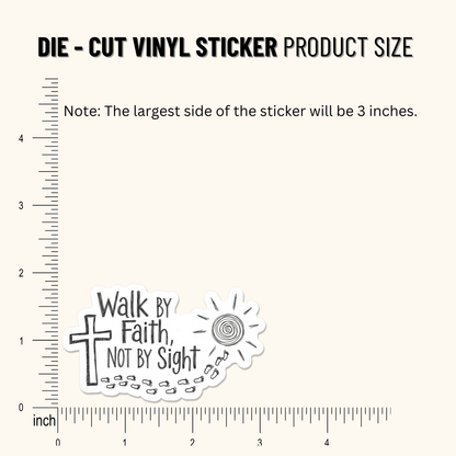 3PCs Walk by Faith Sticker | Christian Bible Verse Vinyl Decal