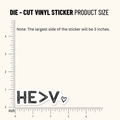 3PCs He is Greater Sticker, Christian Faith Vinyl Decal Gift