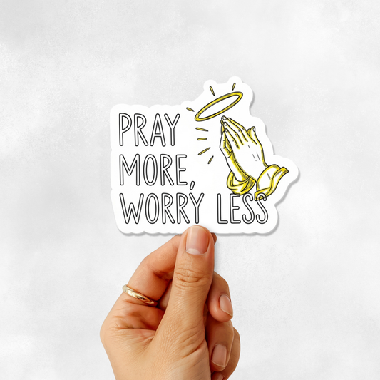 3PCs Pray More Worry Less Sticker | Christian Faith Vinyl Decal