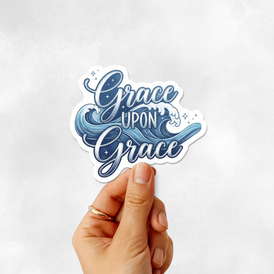 3PCs Grace Upon Grace Sticker | Christian Wavy Vinyl Decal for Women