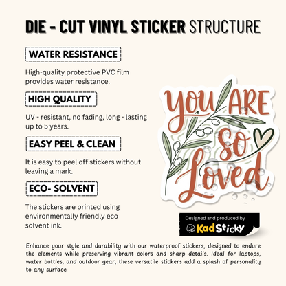 3PCs You Are So Loved Christian Vinyl Decal | Cute Faith Sticker Set