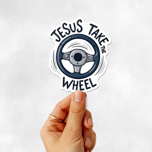 3PCs Jesus Take the Wheel Vinyl Decal Funny Christian Faith Sticker