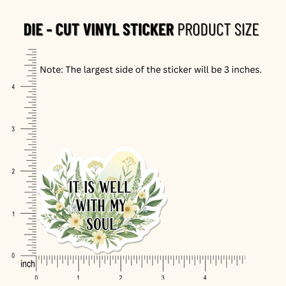3PCs It Is Well Sticker Christian Faith Hope Wildflower Vinyl Decal