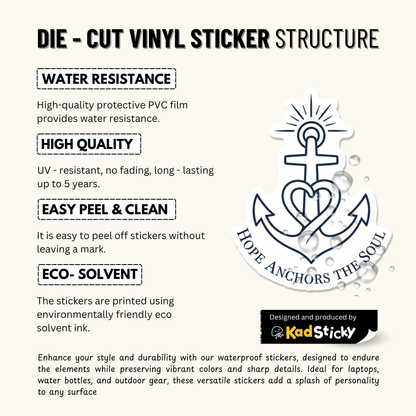 3PCs Hope Anchor Sticker | Hebrews 6:19 Christian Vinyl Decal