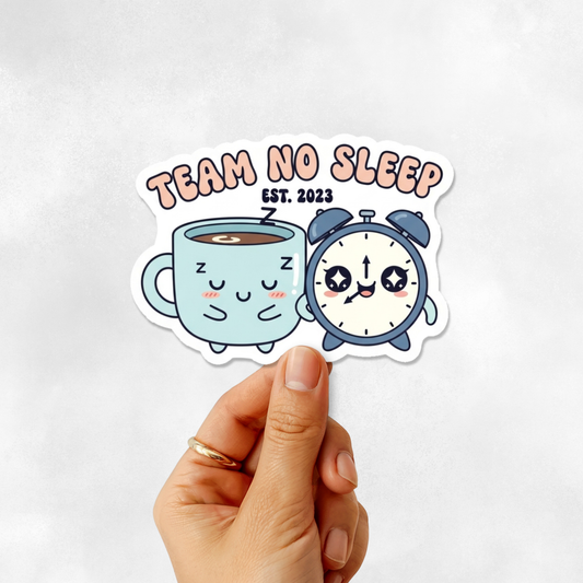 3PCs Team No Sleep Mom Sticker | Funny Varsity Vinyl Decal Gift