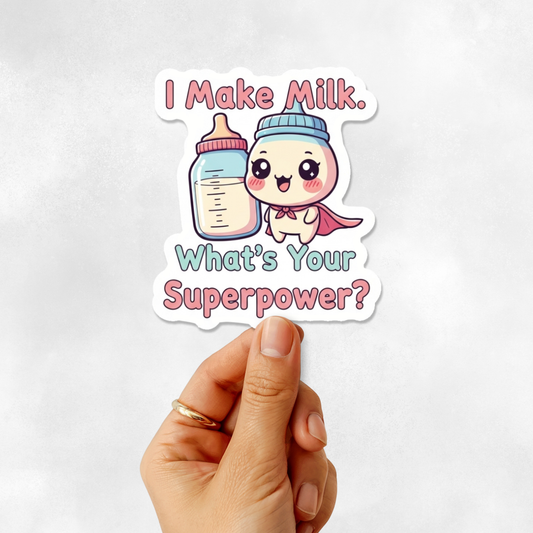 3PCs Super Mom Sticker | Funny Breastfeeding Superpower Vinyl Decal