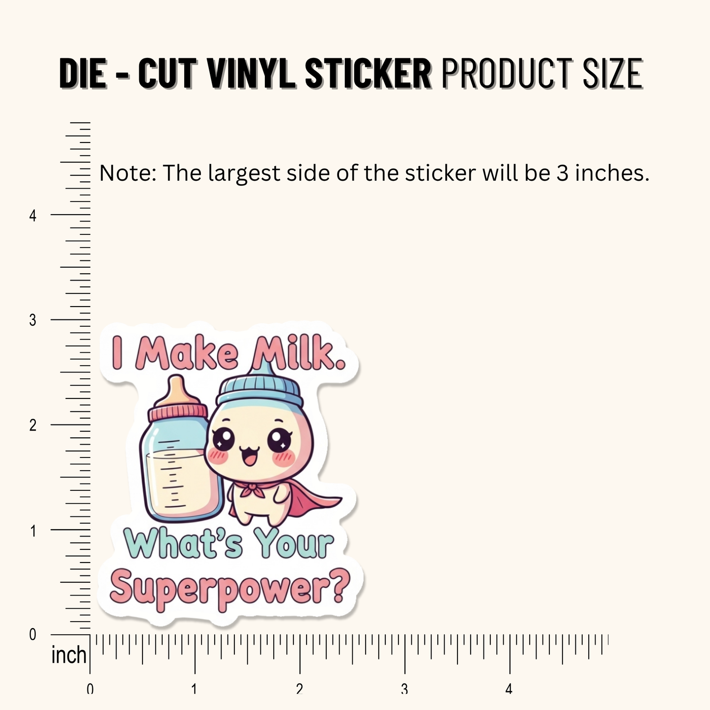3PCs Super Mom Sticker | Funny Breastfeeding Superpower Vinyl Decal