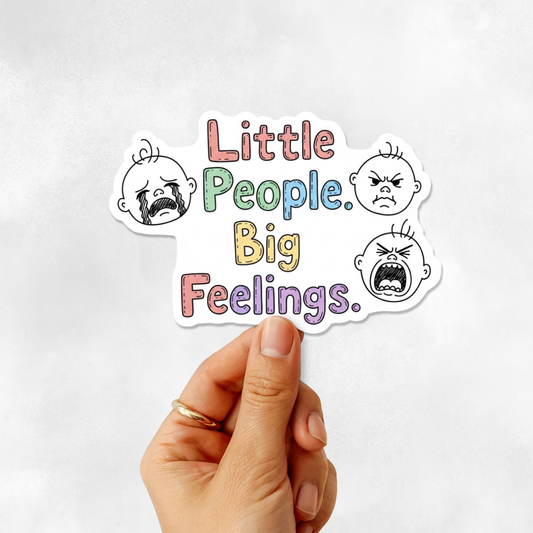 3PCs Little People Big Feelings Sticker, Funny Mom Life Vinyl Decal