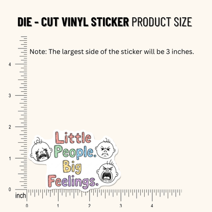 3PCs Little People Big Feelings Sticker, Funny Mom Life Vinyl Decal