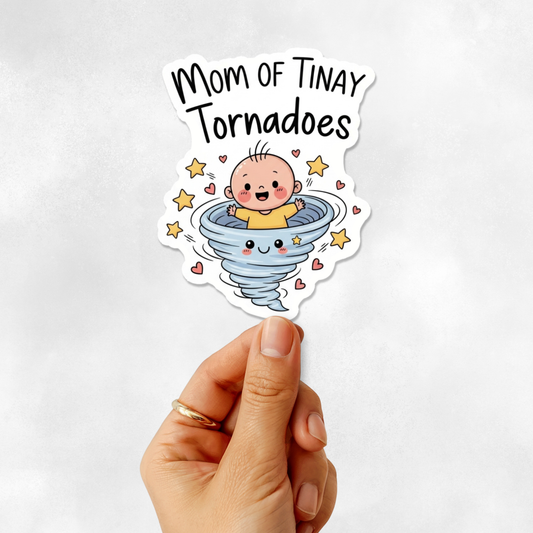 3PCs Mom of Tiny Tornadoes Sticker, Funny Mom Life Decal, Relatable Gift