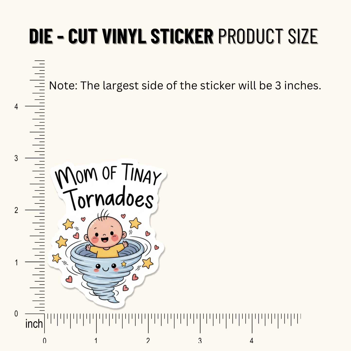 3PCs Mom of Tiny Tornadoes Sticker, Funny Mom Life Decal, Relatable Gift