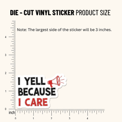 3PCs I Yell Because I Care Sticker | Funny Mom Life Vinyl Decal Gift