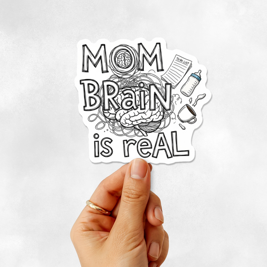 3PCs Funny Mom Brain is Real Sticker | Relatable Mom Life Vinyl Decal