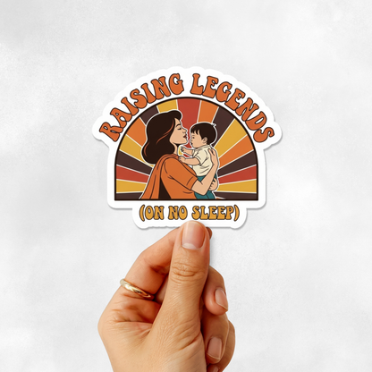 3PCs Raising Legends Sticker | Retro Mom Life Decal | Superhero Mama