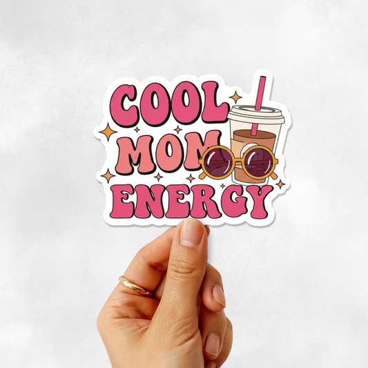 3PCs Cool Mom Energy Sticker | Trendy Mom Life Vinyl Decal for Laptop