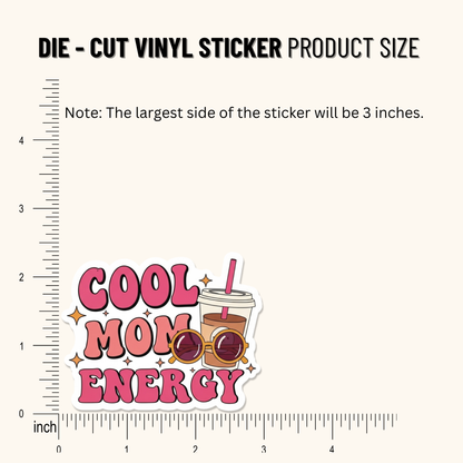 3PCs Cool Mom Energy Sticker | Trendy Mom Life Vinyl Decal for Laptop