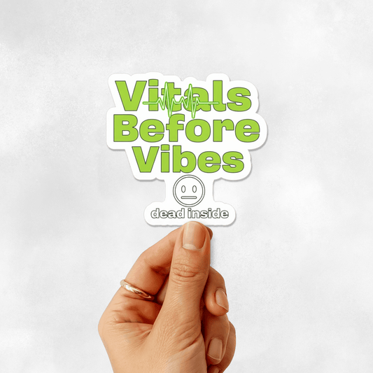3PCs Vitals Before Vibes Sticker | Funny Nurse RN Decal | Medical Humor