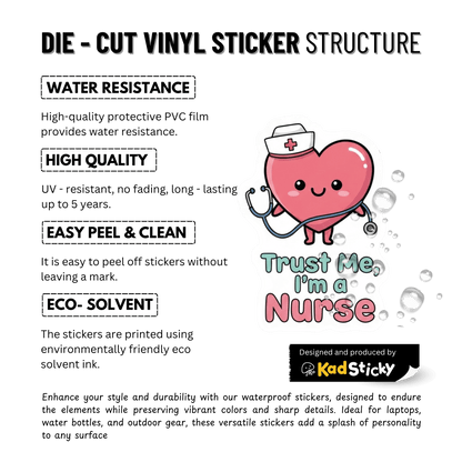 3PCs Trust Me I'm a Nurse Sticker | Funny Vinyl Decal for RNs & LPNs