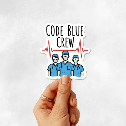 3PCs Code Blue Crew Vinyl Sticker | ER ICU Nurse Gift | Medical Decal