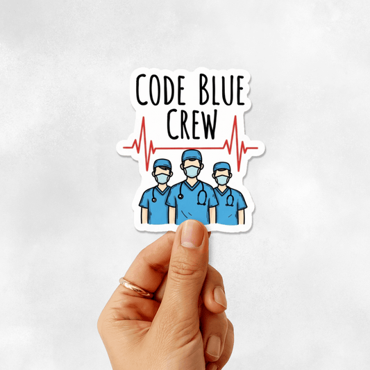 3PCs Code Blue Crew Vinyl Sticker | ER ICU Nurse Gift | Medical Decal