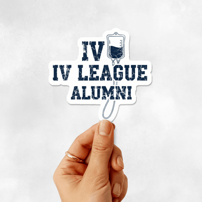 3PCs IV League Alumni Sticker for Nurses Funny RN Gift Vinyl Decal