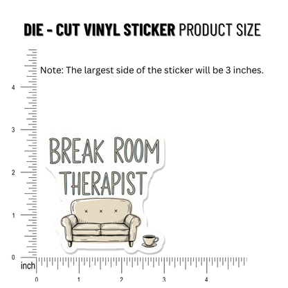 3PCs Break Room Therapist Sticker | Funny Nurse Gift | Healthcare Vinyl Decal