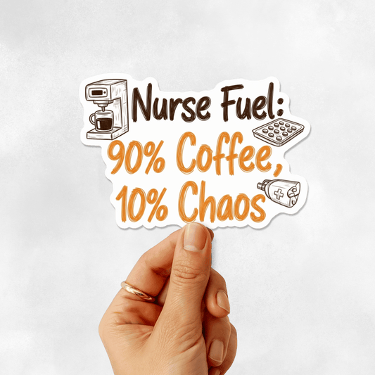 3PCs Funny Nurse Fuel Coffee Chaos Vinyl Sticker for RNs and Med Staff