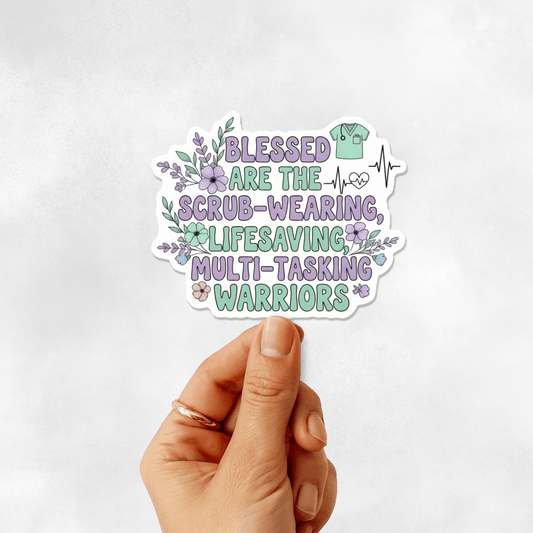 3PCs Nurse Gift Sticker | Blessed Warrior Vinyl Decal | RN LPN Gift