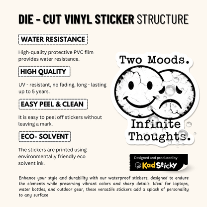 3PCs Gemini Moods Sticker Y2K Retro Zodiac Decal for Laptop