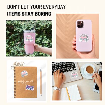 3PCs Cancer Zodiac Sticker Emotionally Elite Cute Vinyl Decal Gift