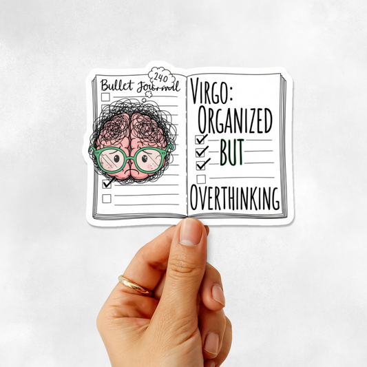 3PCs Funny Virgo Overthinking Sticker | Astrology Planner Decal Gift
