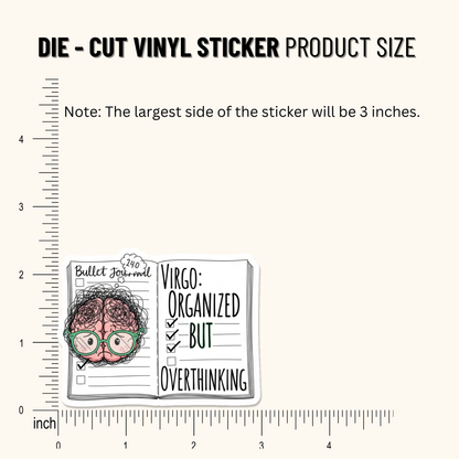 3PCs Funny Virgo Overthinking Sticker | Astrology Planner Decal Gift