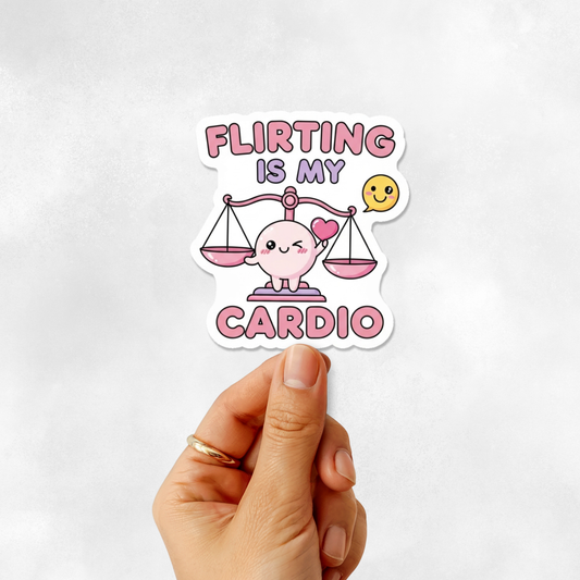 3PCs Flirting is My Cardio Libra Sticker | Funny Zodiac Astrology Decal