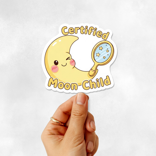 3PCs Certified Moon Child Sticker Cute Astrology Celestial Decal