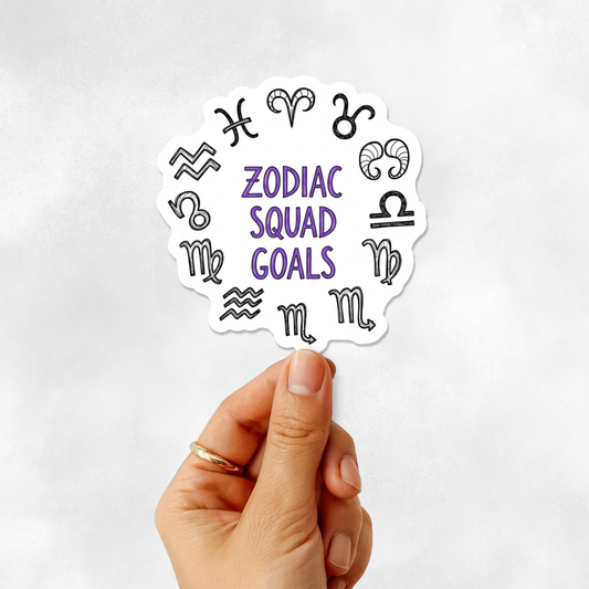 3PCs Zodiac Squad Goals Sticker Astrology BFF Gift Vinyl Decal