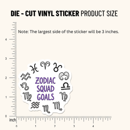 3PCs Zodiac Squad Goals Sticker Astrology BFF Gift Vinyl Decal